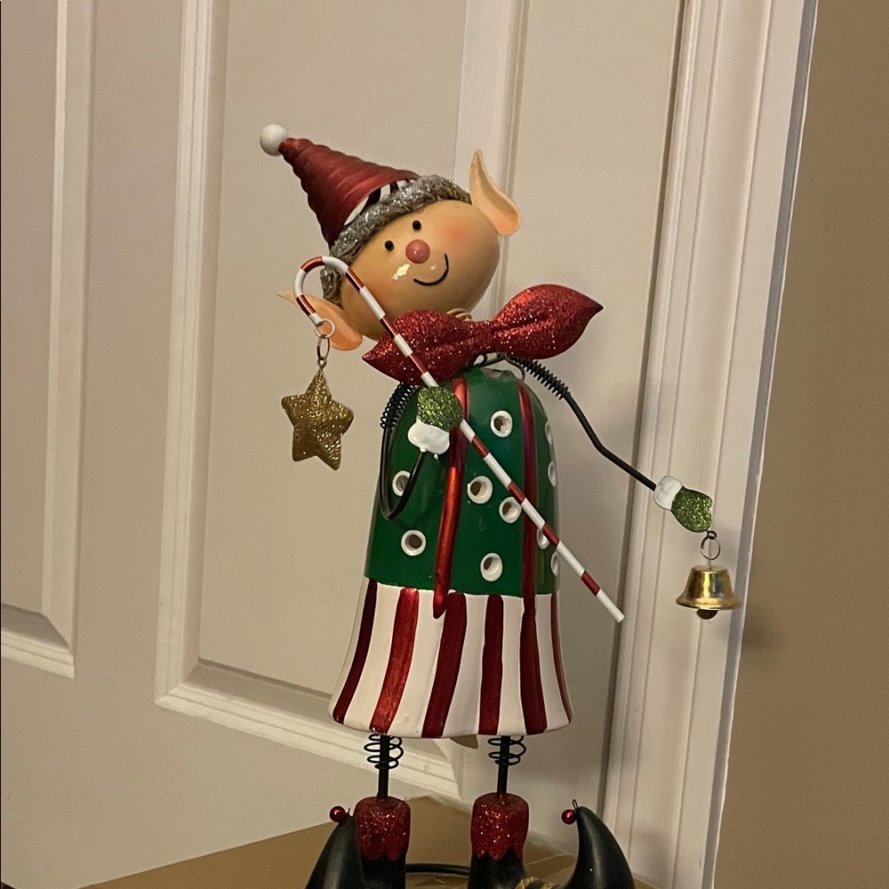 Pier 1 Festive Elf Holiday Decoration - Green and Red (18 inches)